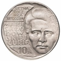купить Польша 10 злотых 1967 "100 лет со дня рождения Марии Склодовской-Кюри"