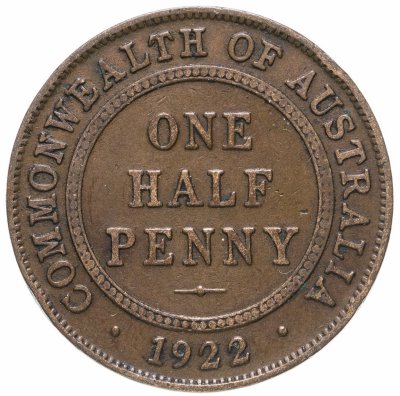 купить Австралия 1/2 пенни (penny) 1922