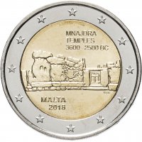 Купить Мальта 2 евро 2018 "Доисторические места Мальты - Храм Мнайдры"