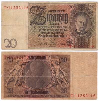 купить Германия 20 рейхсмарок 1933 (Pick 181)