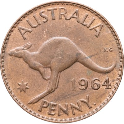 купить Австралия 1 пенни (penny) 1964 Точка после "PENNY." - Монетный двор Перта