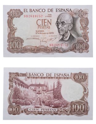 купить Испания 100 песет 1970 (Pick 152a)
