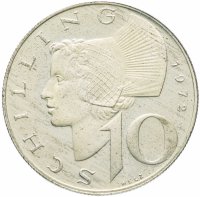 Купить Австрия 10 шиллингов (shillings) 1972
