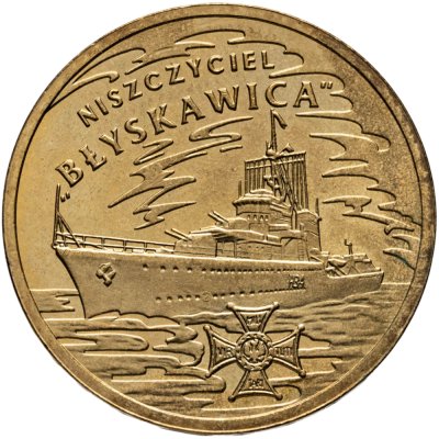 купить Польша 2 злотых 2012 "Эсминец «Молния» (ORP «Blyskawica» Destroyer) "