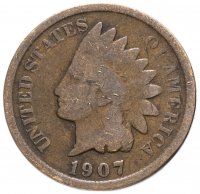 Купить США 1 цент (cent) 1907 Indian Head Cent