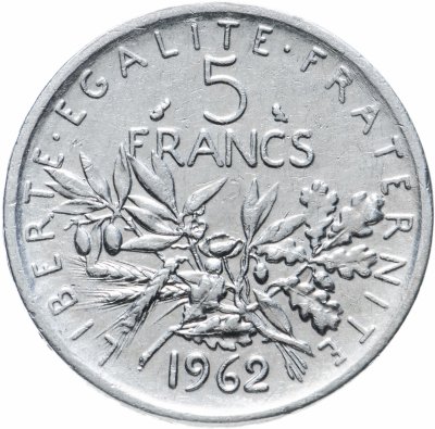 купить Франция 5 франков (francs) 1962