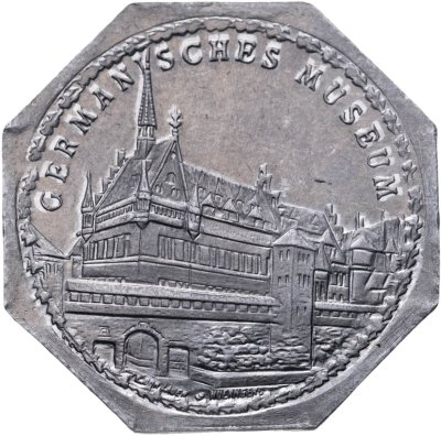 купить Германия, Нюрнберг (нотгельды) 20 пфеннигов 1919 "Немецкий музей" Трамвайный жетон