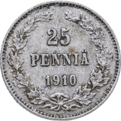 купить 25 пенни (pennia) 1910 L Российская Финляндия