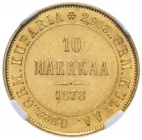 Купить 10 марок 1878 S для Финляндии в слабе NGC MS62