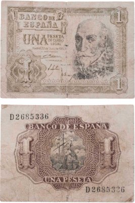 купить Испания 1 песета 1953