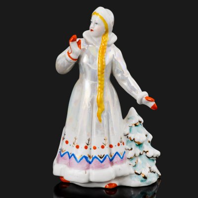 купить Статуэтка "Снегурочка", скульптор Н. А. Малышева, фарфор, роспись, люстр, золочение, Дулевский фарфоровый завод (Дулёво), СССР, 1956 г.