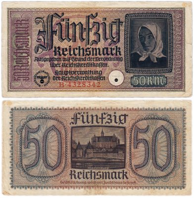 купить Германия 50 марок 1940-1945 год (Pick R140(1) Оккупационные территории
