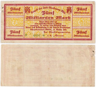 купить Германия 5000000000 ( 5 миллиардов) марок 1923 года