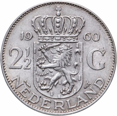 купить Нидерланды 2 1/2 гульдена (gulden) 1960