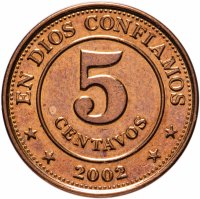 Купить Никарагуа 5 сентаво (centavos) 2002