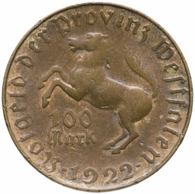 купить Германия, Вестфалия 100 марок 1922 "Генрих Фридрих Штейн" нотгельд