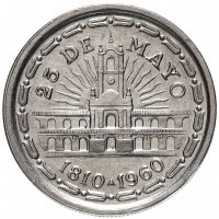 Купить Аргентина 1 песо (peso) 1960 "150 лет свержению Испанского Вице-короля"