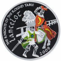 Купить острова Кука 5 долларов 2009 "Рыцари круглого стола - Ланцелот" в футляре
