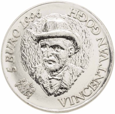 купить Нидерланды 5 евро 1996 "Винсент Ван Гог Сент-Мари-де-ла-Мер"