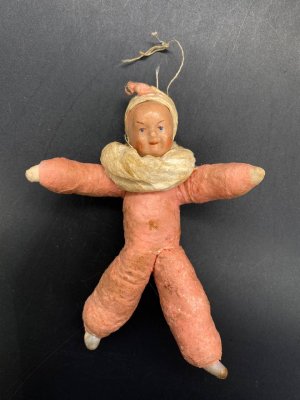 купить Игрушка ёлочная "Клоун", вата, мастика, клейстер, роспись, СССР, 1930-1950 гг.