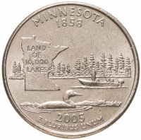 купить США 1/4 доллара (квотер, 25 центов) 2005 "Штат Миннесота"