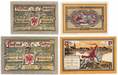 купить Германия (Померания: Нёренберг) набор из 2-х нотгельдов 1921