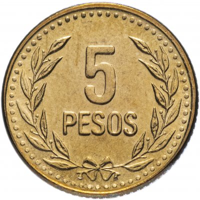купить Колумбия 5 песо (pesos) 1989-1993
