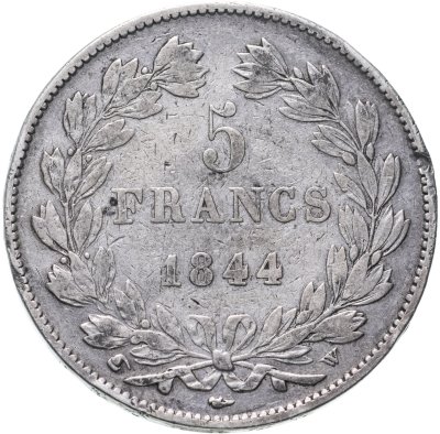купить Франция 5 франков (francs) 1844