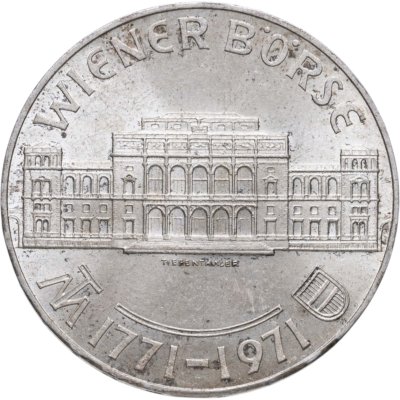купить Австрия 25 шиллингов (shillings) 1971 200 лет Венской бирже