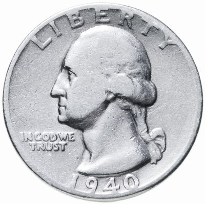 купить США 25 центов (квотер, 1/4 доллара, quarter dollar) 1940