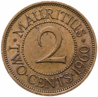 купить Маврикий 2 цента (cents) 1960