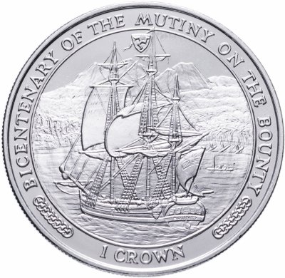 купить Остров Мэн 1 крона (crown) 1989 "200 лет мятежу на "Баунти". Корабль"