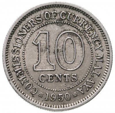 купить Малайя 10 центов (cents) 1950 Георг VI