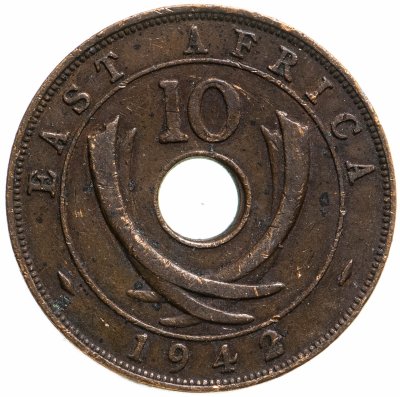 купить Британская Восточная Африка 10 центов (cents) 1942