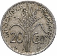 Купить Французский Индокитай 20 сантимов (centimes) 1939