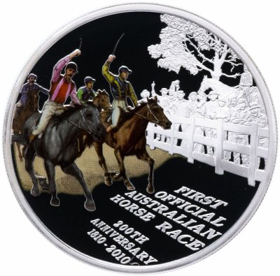 купить Тувалу 1 доллар 2010 Proof "Первые официальные австралийские скачки"