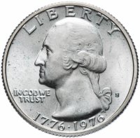 купить США 25 центов (квотер, 1/4 доллара, quarter dollar) 1976 "200 лет независимости США (барабанщик)" "S"