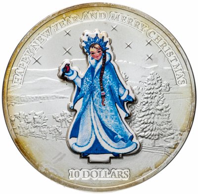 купить Науру 10 долларов 2008 "Новый год - Снегурочка"