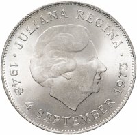 купить Нидерланды 10 гульденов (gulden) 1973 "25 лет правления Королевы Юлианы"