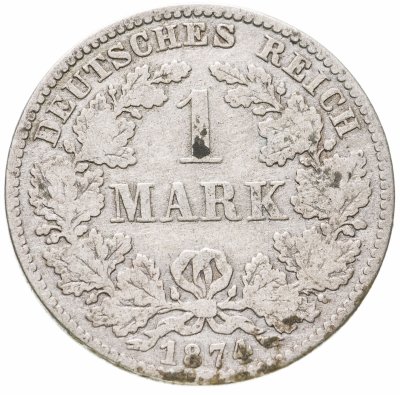 купить Германская Империя, 1 марка 1874 знак монетного двора: "H" - Дармштадт