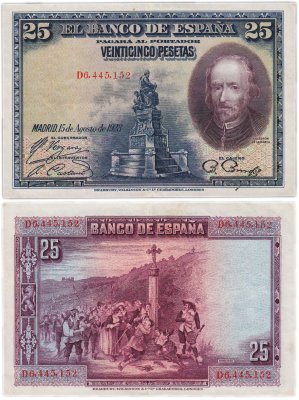 купить Испания 25 песет 1928 (Pick 74.b)