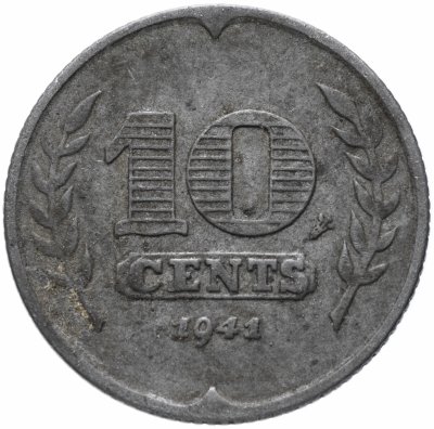 купить Нидерланды 10 центов (cents) 1941 Три тюльпана - цинк