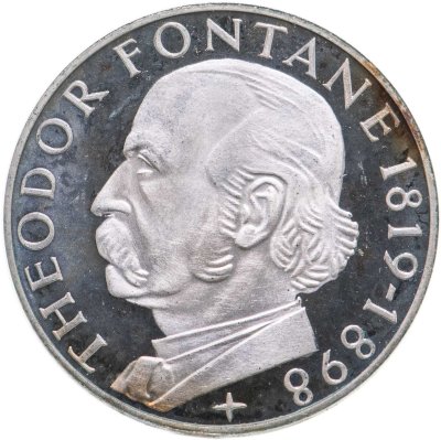 купить Германия 5 марок (deutsche mark) 1969 "150 лет со дня рождения Теодора Фонтане"