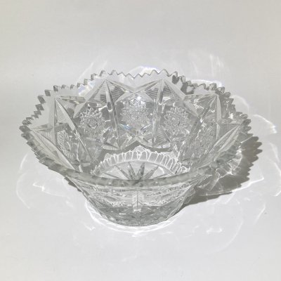 купить Салатник (конфетница) с резным декором, стекло, алмазная грань, СССР, 1970-1990 гг.