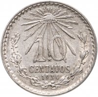 купить Мексика 10 центаво (centavos) 1934