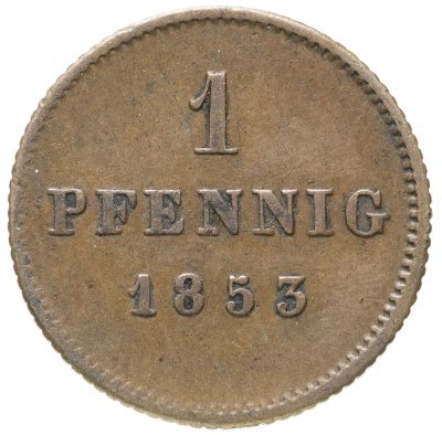 купить Германия, Бавария 1 пфенниг (pfennig) 1853