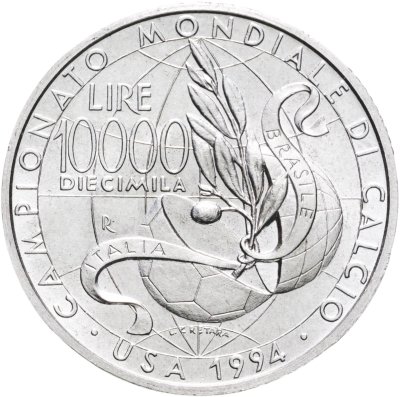купить Италия 10000 лир (lire) 1994 "Чемпионат мира по футболу 1994"