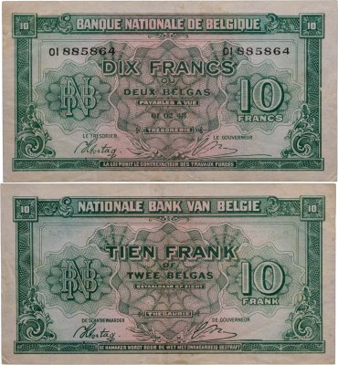 купить Бельгия 10 франков 1943