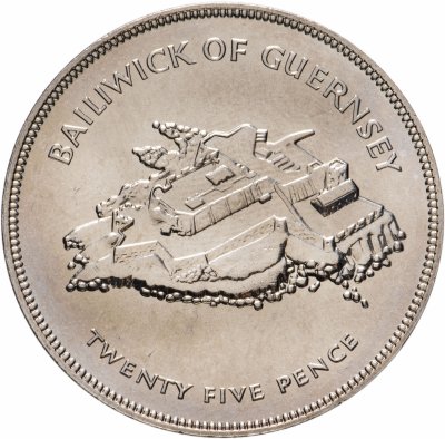 купить Гернси 25 пенсов (pence) 1977 "25 лет правления Королевы Елизаветы II"