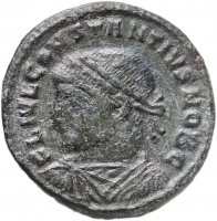 купить Римская Империя, Констанций II, 324–361 гг, Нуммий (реверс: крепостная башня, без дверей, с двумя зубцами, вверху одна звезда)